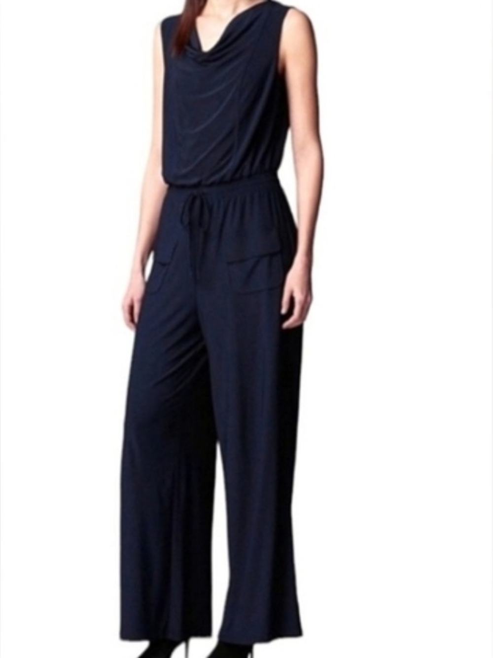 Simply Vera Vera Wang Navy Sleeveless Wide-Leg Jumpsuit